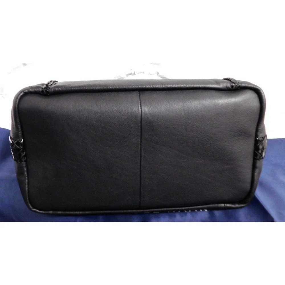 New Cole Haan Nickson‎ Black Leather Double Strap Hobo Bag